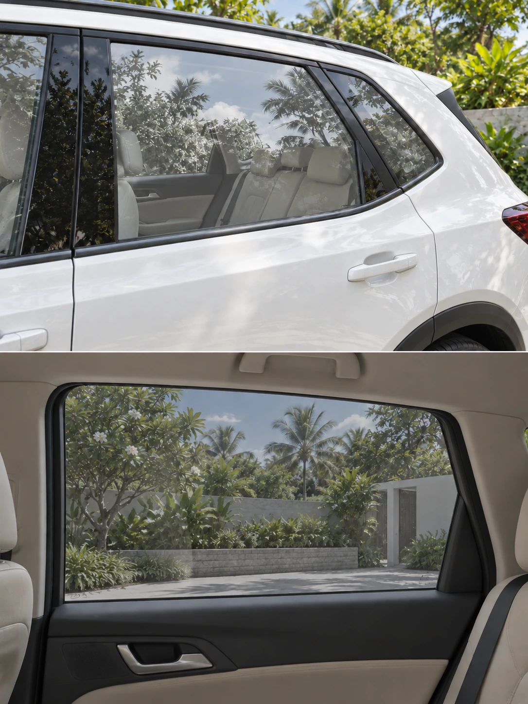 ภาพประกอบสร้างด้วย AI · รถยนต์ · Mirror 50 · TSM-N50M · มองจากนอกรถเข้าห้องโดยสาร